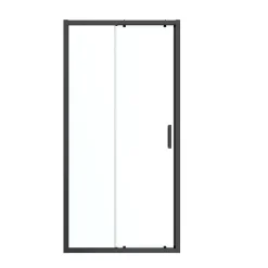 GoodHome Porte de douche coulissante l.120 x H.195 cm, profilés alu noir, Ledava