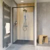 Schulte Porte de douche coulissante droite l.100 x H.200, verre transparent, profilé noir, Trend2.0