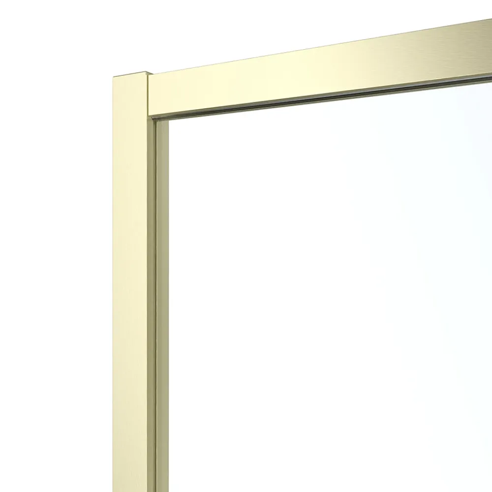 GoodHome Porte de douche coulissante l.120 x H.195 cm, verre transparent, profilés alu finition doré brossé, Ledava