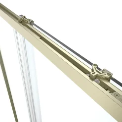 GoodHome Porte de douche coulissante l.120 x H.195 cm, verre transparent, profilés alu finition doré brossé, Ledava