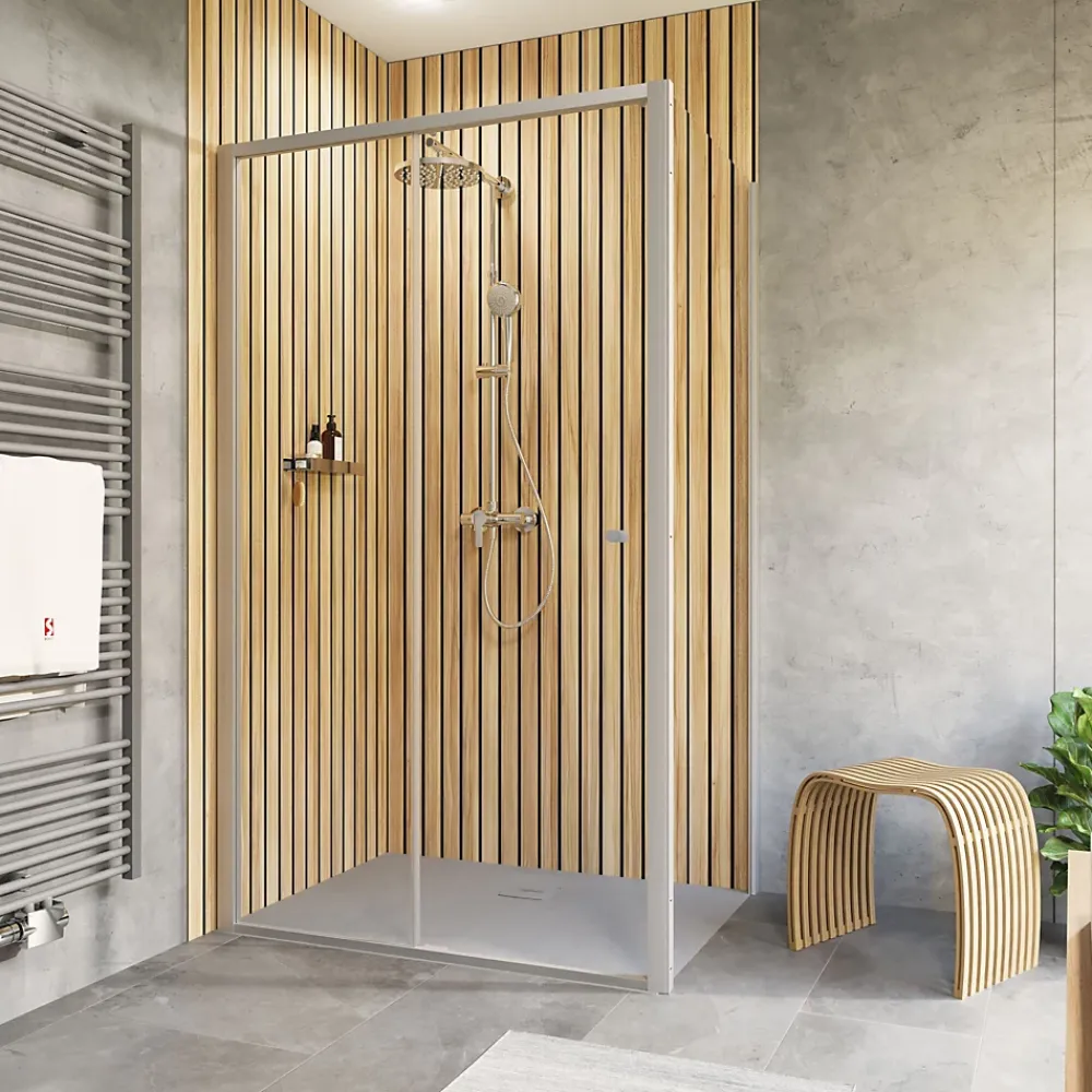 Porte De Douche|Schulte Porte de douche coulissante avec paroi latérale gauche l.120+90 x H.200 cm, verre transparent, profilé alu-argenté, Trend2.0