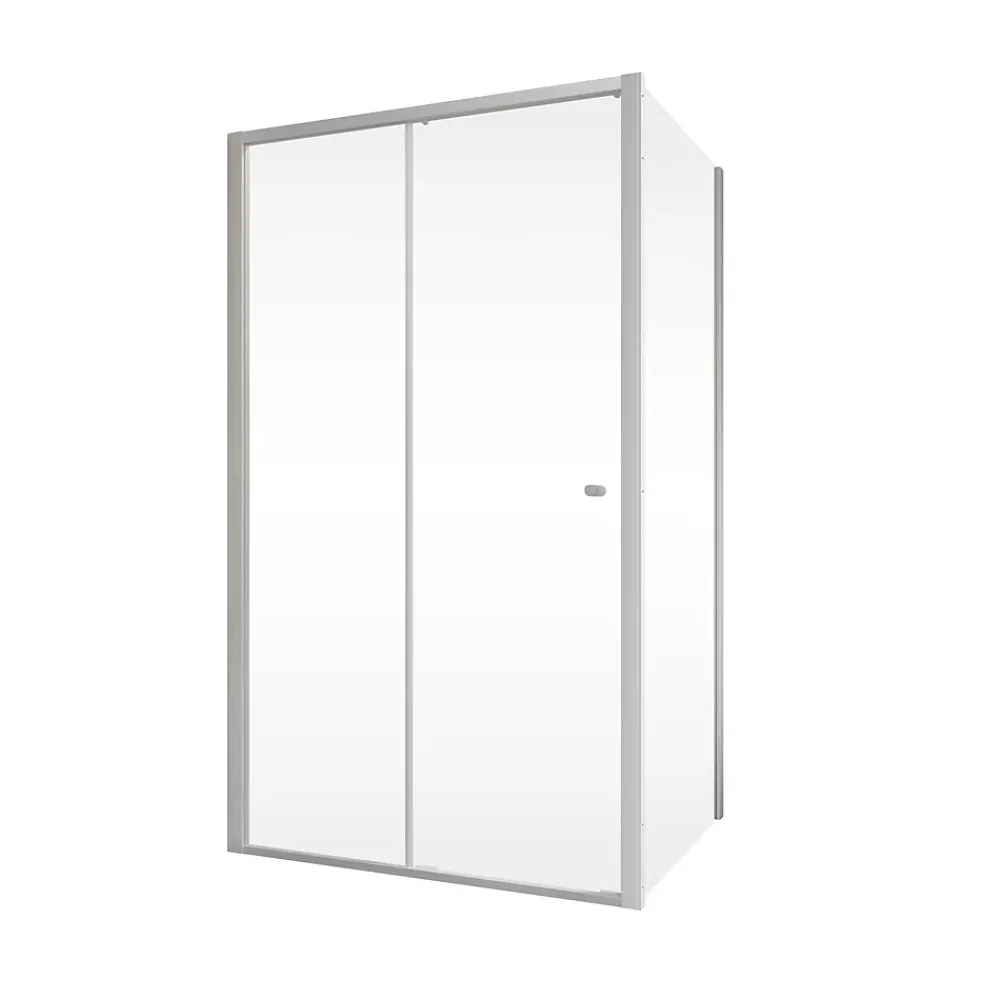 Porte De Douche|Schulte Porte de douche coulissante avec paroi latérale gauche l.120+90 x H.200 cm, verre transparent, profilé alu-argenté, Trend2.0
