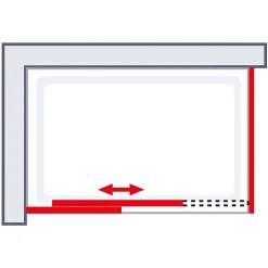 Porte De Douche|Schulte Porte de douche coulissante avec paroi latérale gauche l.120+90 x H.200 cm, verre transparent, profilé alu-argenté, Trend2.0