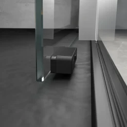 Porte De Douche|Schulte Porte de douche coulissante gauche l.120 x H.200, verre transparent, profilé noir, Trend2.0