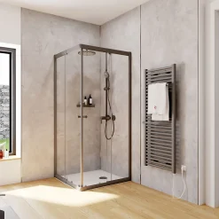 Schulte Porte de douche coulissante en accès d'angle l.90 x L.90 x H.180 cm, Sunny Vita