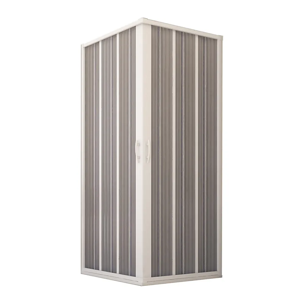 Cabine De Douche|Forte Porte de douche d'angle en PVC 90x90CM H185 avec Ouverture Centrale couleure Blanche mod. Flex