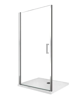 Laneri Porte de douche de 8 mm à battant pour installation en niche H.200 réversible - 69-73 cm