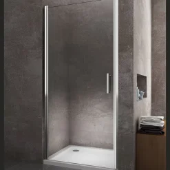 Laneri Porte de douche de 8 mm à battant pour installation en niche H.200 réversible - 69-73 cm