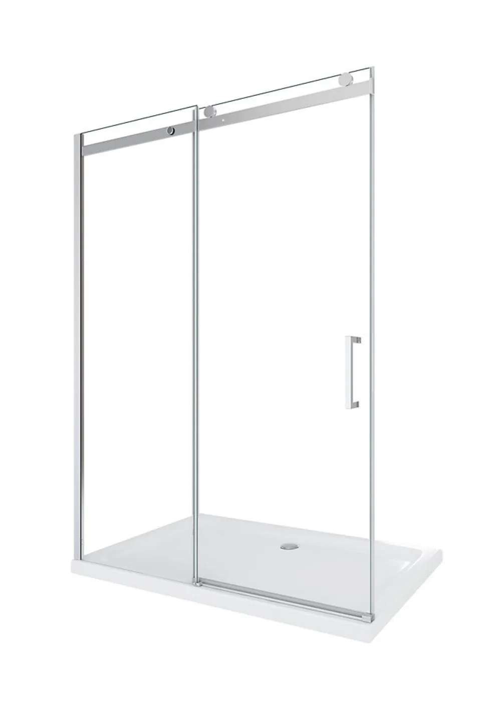 Porte De Douche|Laneri Porte de douche de 8 mm pour installation en niche H.190 avec ouverture coulissante et rèversible - 130 cm