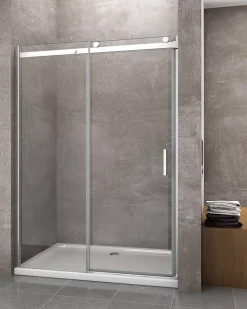 Porte De Douche|Laneri Porte de douche de 8 mm pour installation en niche H.190 avec ouverture coulissante et rèversible - 140 cm