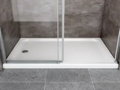Porte De Douche|Laneri Porte de douche de 8 mm pour installation en niche H.190 avec ouverture coulissante et rèversible - 180 cm