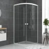 Galedo Porte de douche en angle circulaire blanc Spot 90 x 90cm