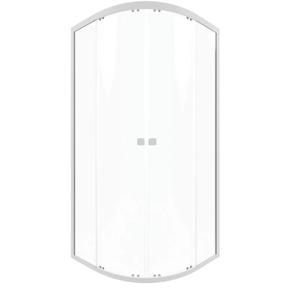 Galedo Porte de douche en angle circulaire blanc Spot 90 x 90cm