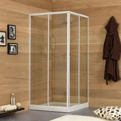 Porte De Douche|Kiamami Valentina Porte De Douche Extensible 80-90 Cm Profile Blanc En Aluminium Erice