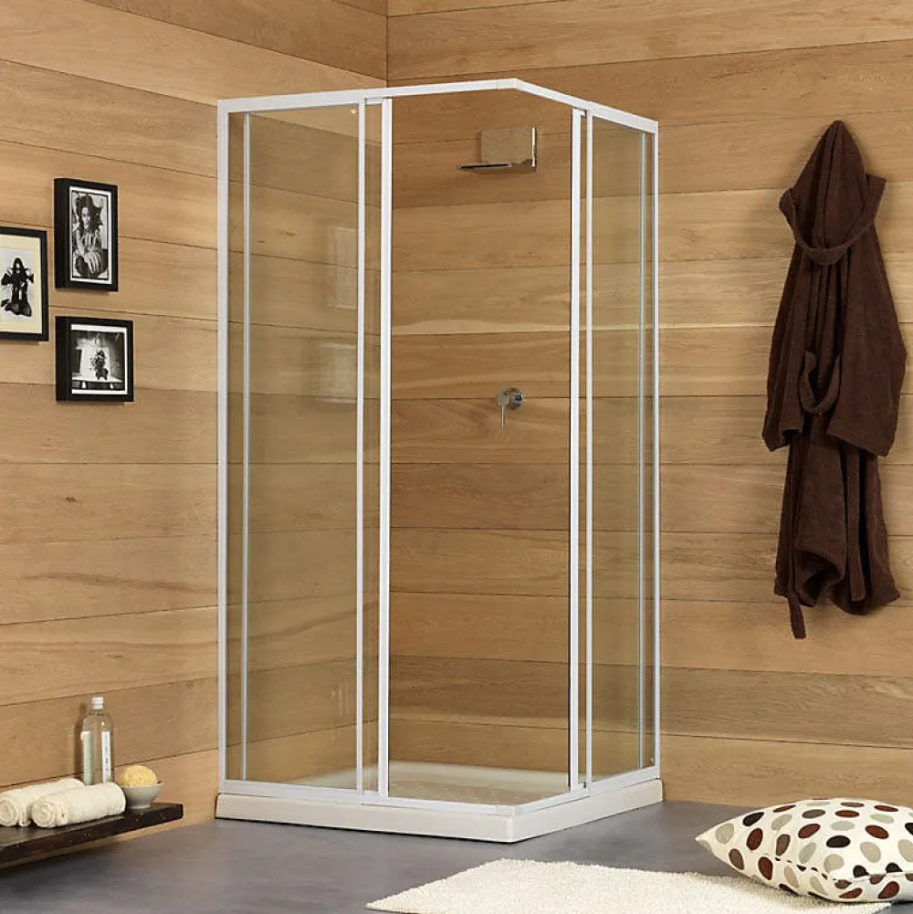 Porte De Douche|Kiamami Valentina Porte De Douche Extensible 80-90 Cm Profile Blanc En Aluminium Erice