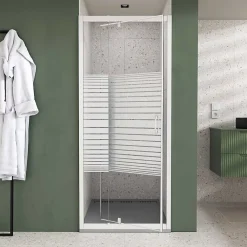 Aurlane Porte de Douche Extensible de 69 a 80 x 185cm - Profil Blanc - Verre Trempé 4mm - FLEXY