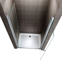 Saniverre Porte de douche GINA H.195 réglable de 84 à 88 cm verre 6 mm transparent -