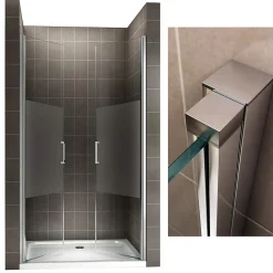 Porte De Douche|Saniverre Porte de douche KAYA H.180 réglable de 74 à 77 cm verre 6 mm semi-opaque -