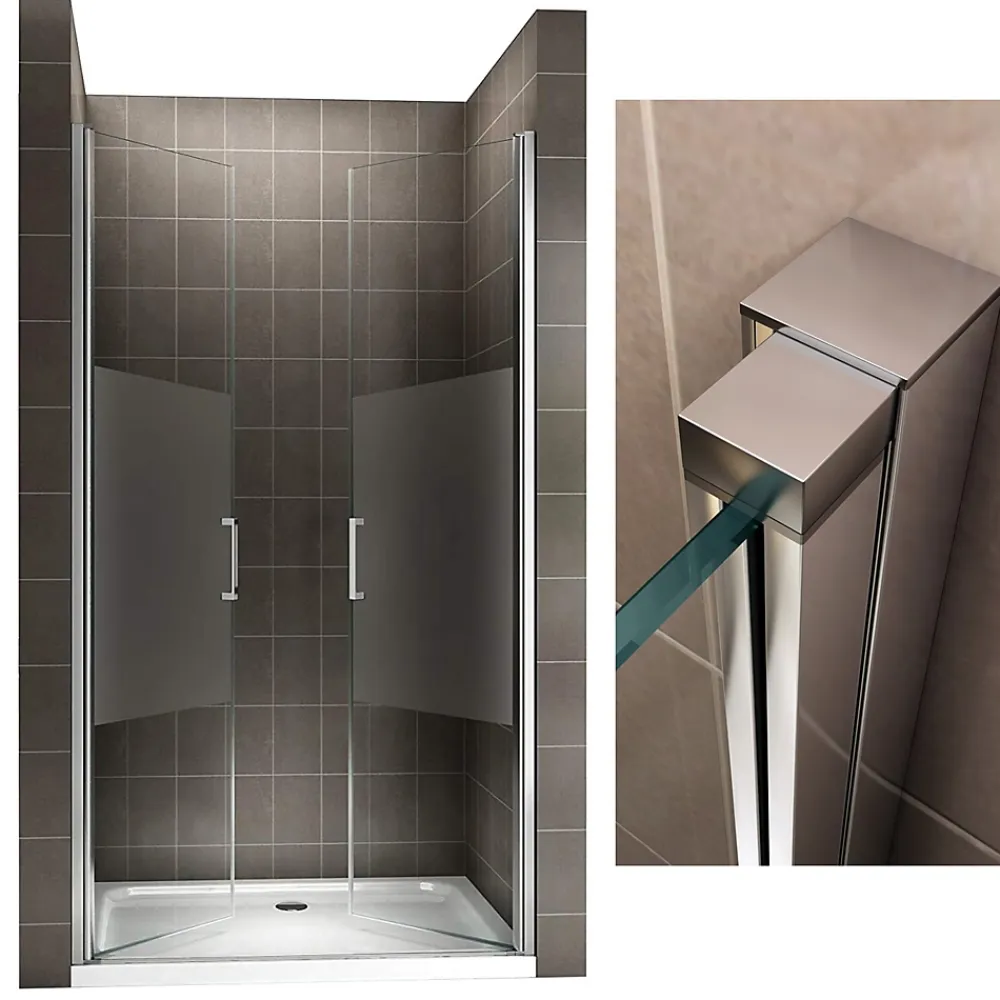 Porte De Douche|Saniverre Porte de douche KAYA H.180 réglable de 74 à 77 cm verre 6 mm semi-opaque -