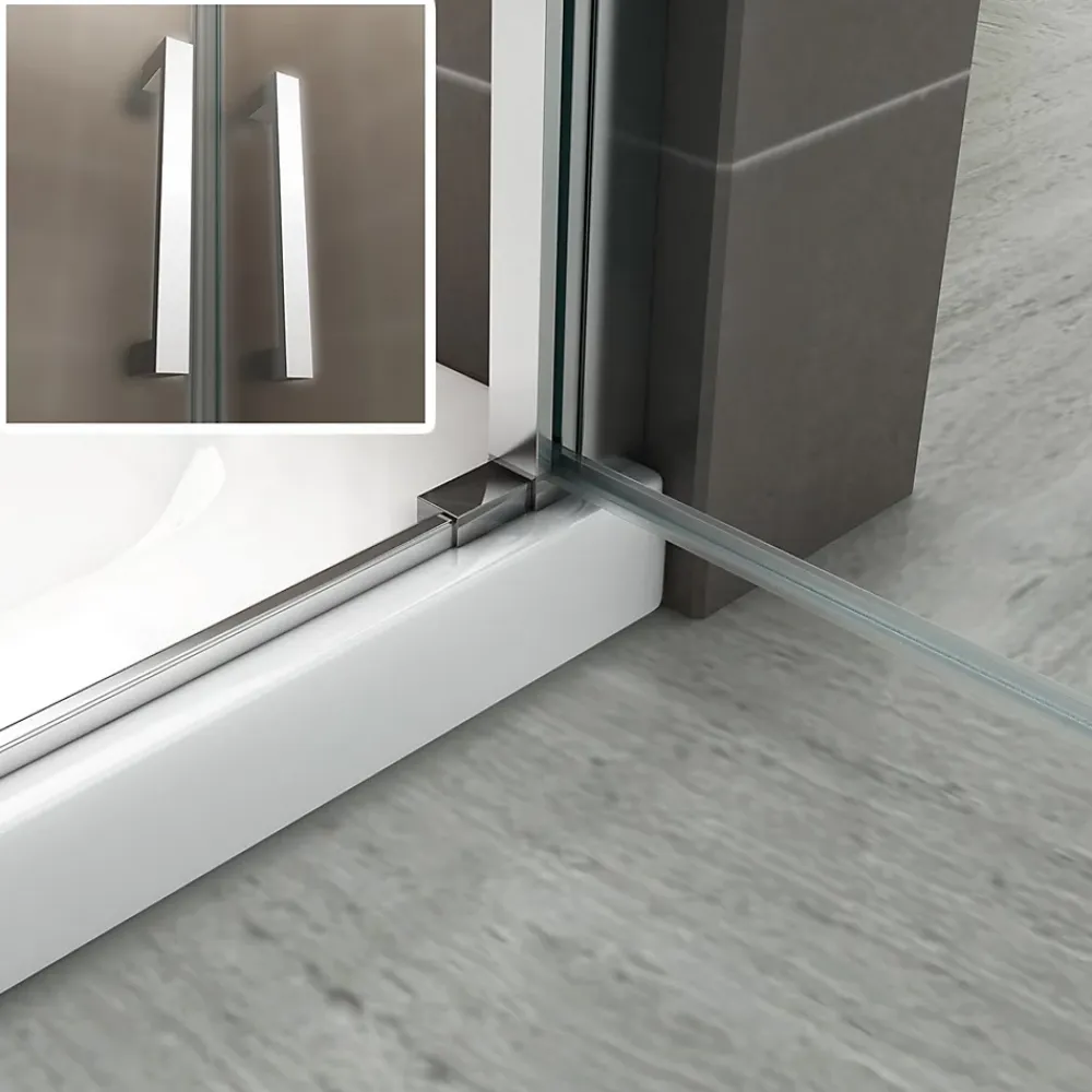Porte De Douche|Saniverre Porte de douche KAYA H.180 réglable de 74 à 77 cm verre 6 mm semi-opaque -