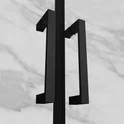 Saniverre Porte de douche KAYA-BLACK H. 195, l. 77-80 cm, verre transparent 6 mm anticalcaire -