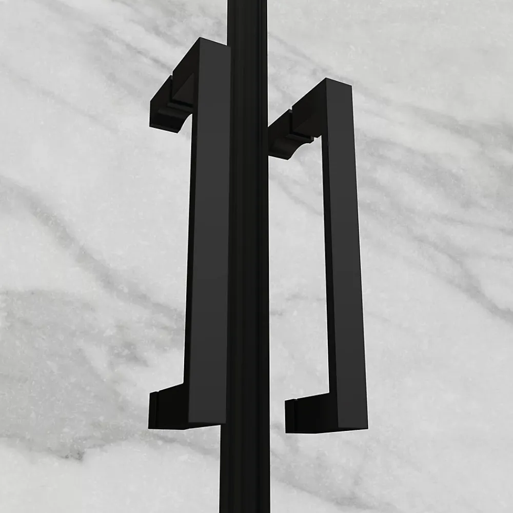 Saniverre Porte de douche KAYA-BLACK H. 195, l. 77-80 cm, verre transparent 6 mm anticalcaire -