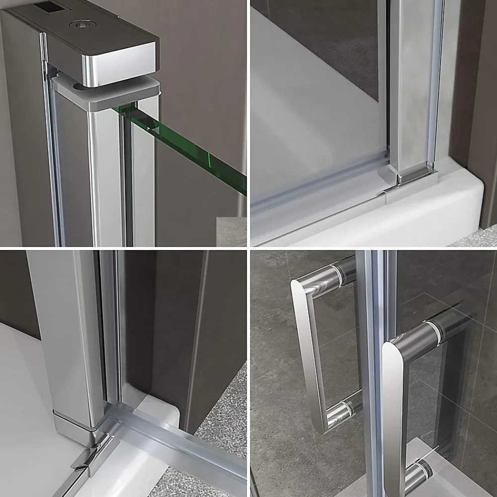 Saniverre Porte de douche KIMI H.180 largeur réglable 88 à 91 cm verre transparent -