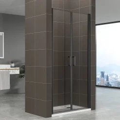 Porte De Douche|Saniverre Porte de douche KIMIBLACK H.190 largeur réglable 97 à 100 cm verre transparent -