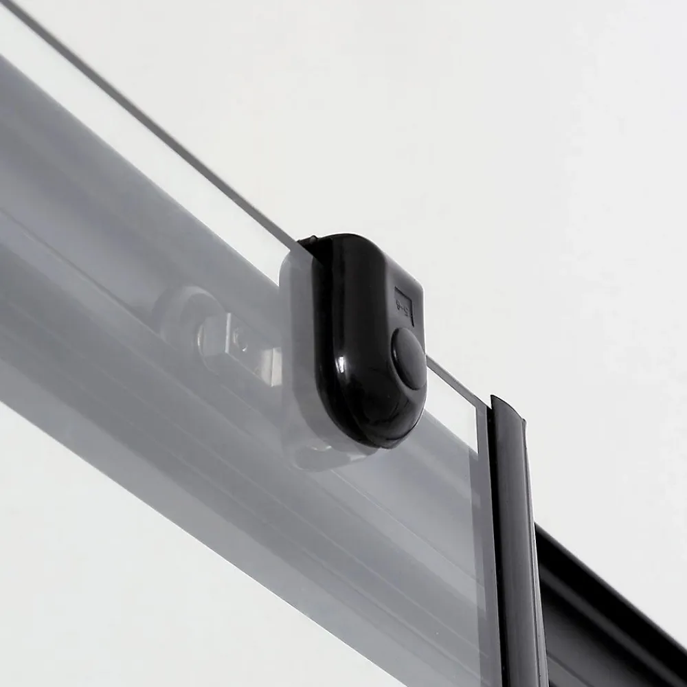 Porte De Douche|Kiamami Valentina Porte de douche niche 150 cm avec porte coulissante et cadre en aluminium noir mat