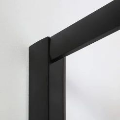 Kiamami Valentina Porte de douche niche coulissante 110 cm noir mat verre trempé 6 mm transparent - city