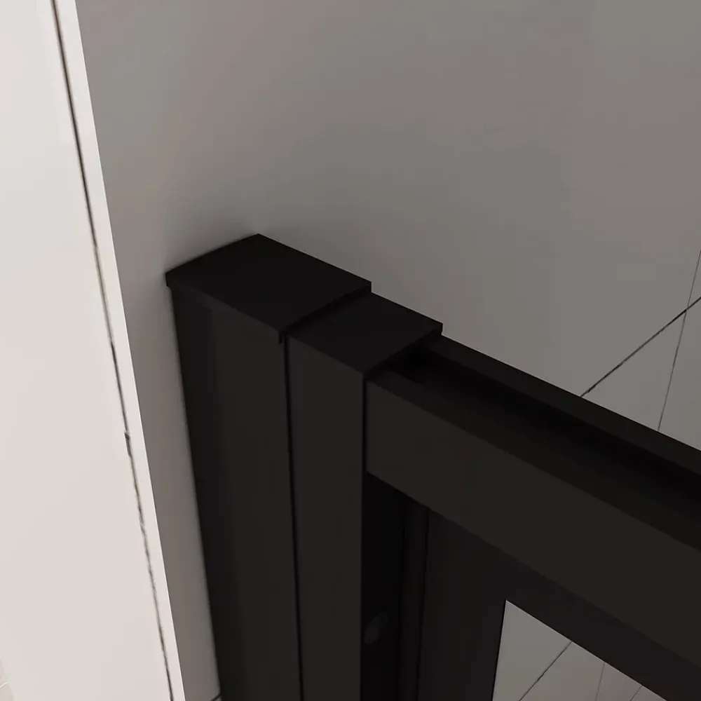 Porte De Douche|AICA Sanitaire porte de douche Noir 100x200cm,5mm verre securit,Paroi de douche avec porte pivotante,Robustesse et Design Moderne
