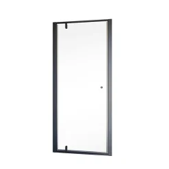 Porte De Douche|Schulte Porte de douche pivotante en niche l.90 x H.200 cm, verre transparent, profilé noir mat, Impériale