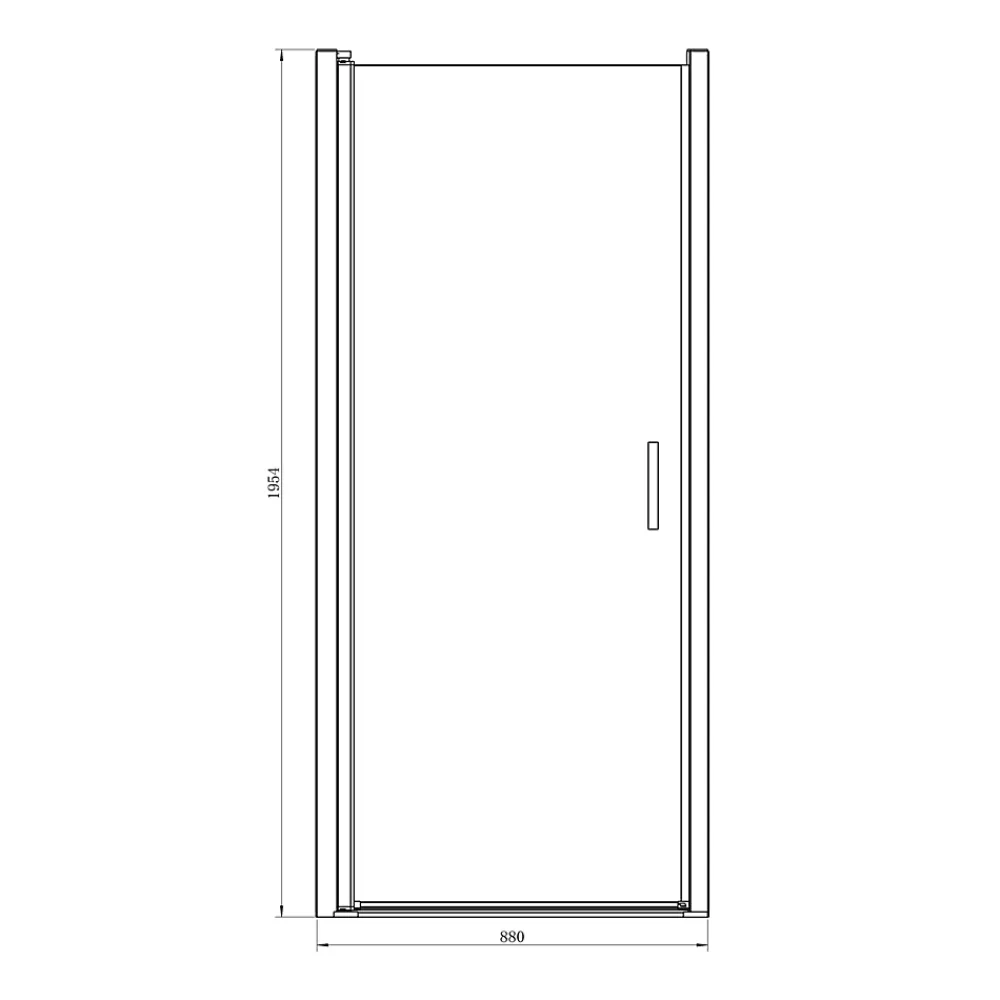 GoodHome Porte de douche pivotante l.90 x H.195 cm, verre transparent, profilés alu noir, Ledava