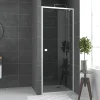 Galedo Porte de douche pivotante blanc Spot transparent 70 à 80cm