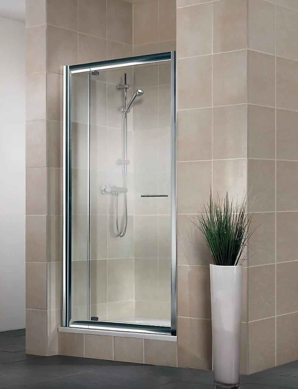 Porte De Douche|Schulte Porte de douche pivotante largeur extensible de 89 à 101cm, H. 185 cm, verre transparent, profilé chromé, Impériale