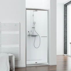 Porte De Douche|Schulte Porte de douche pivotante largeur extensible de 89 à 101cm, H. 185 cm, verre transparent, profilé chromé, Impériale