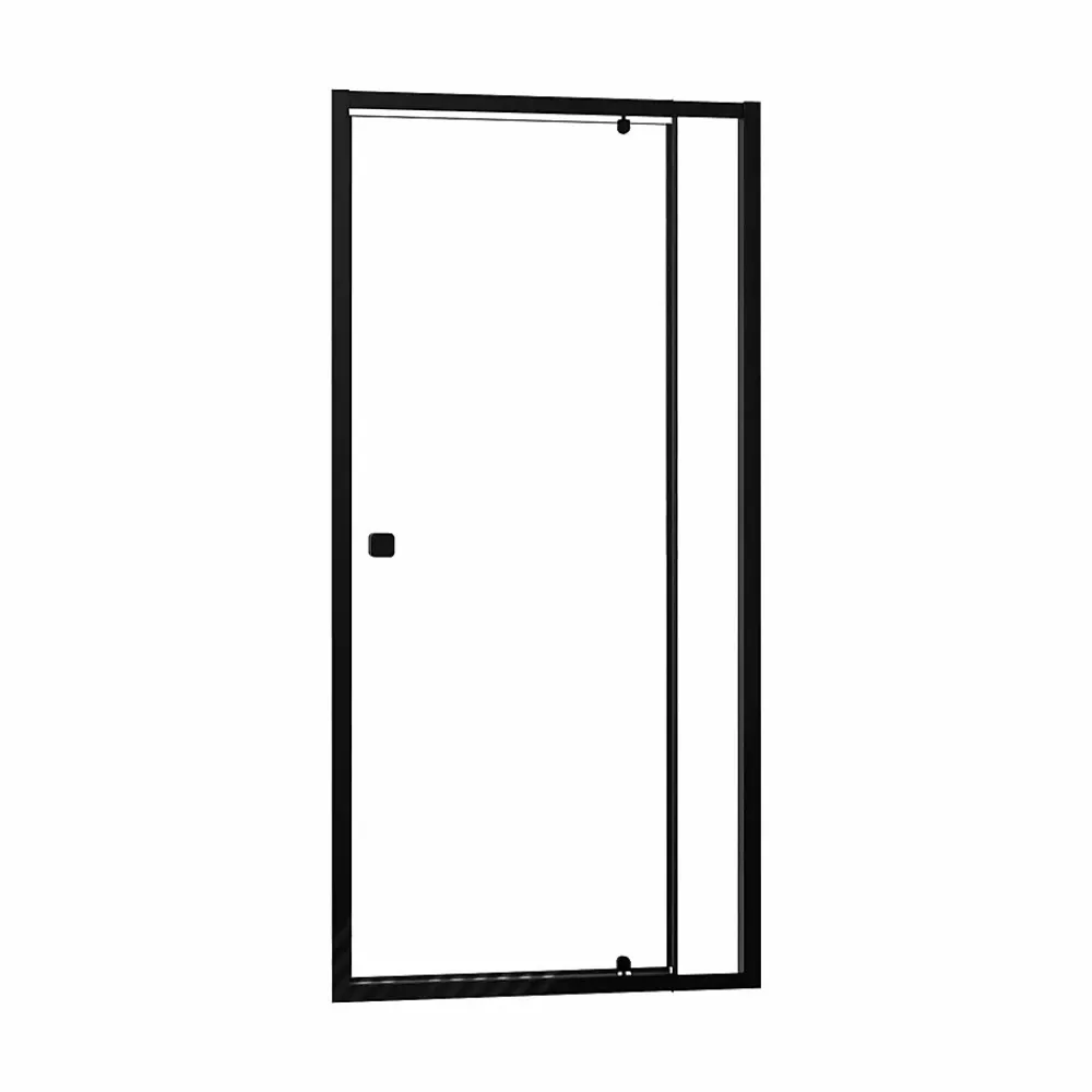 Aurlane Porte de douche Pivotante Noir 80-90x185cm - Extensible de 78 à 90 cm - BLACK SLIDE 80 90
