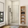 Porte De Douche|AICA Sanitaire Porte de douche pivotante 76cm en 6mm verre anticalcaire Installation en niche Hauteur 187cm