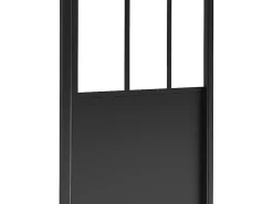 Porte De Douche|Vente-unique Porte de douche pivotante noir mat style atelier - 80 x 195 cm - URBANIK