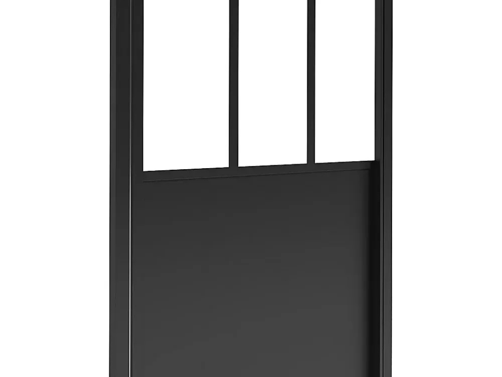 Porte De Douche|Vente-unique Porte de douche pivotante noir mat style atelier - 80 x 195 cm - URBANIK