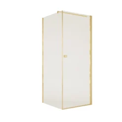 Aurlane Porte de Douche Pivotante 70x195cm et Retour 90cm - Verre 8mm Anticalcaire - Profil Or Brosse