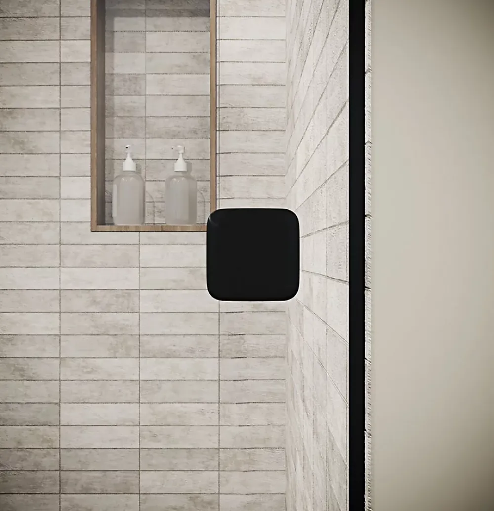 Porte De Douche|Aurlane Porte de Douche Pivotante 70x180 cm en Verre Trempe 5 mm - Finition Noire - DARK ELEMENTARY