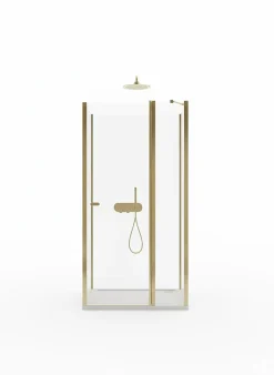 Otitec Porte de douche pivotante 90 cm doré CUBA GOLD