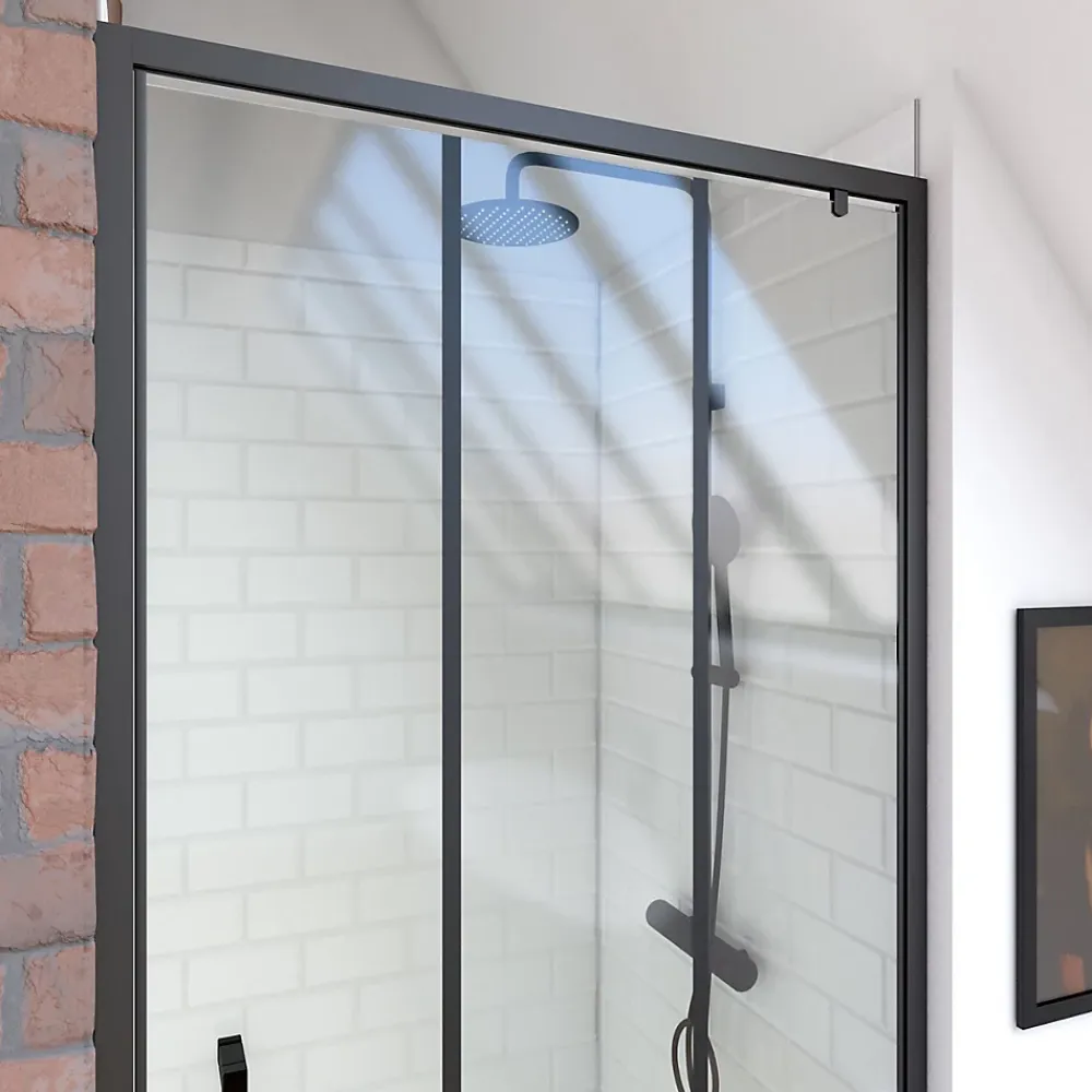 Galedo Porte de douche pivotante noir FactorX 80cm