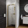 Porte De Douche|Cuisibane Porte de douche pivotante 80 cm cadre doré GOLDY