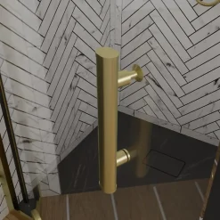 Porte De Douche|Cuisibane Porte de douche pivotante 80 cm cadre doré GOLDY