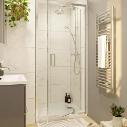 Porte De Douche|GoodHome Porte de douche pivotante axe excentré l.80 cm x H.195 cm, verre transparent, profilés alu chrome, Ledava