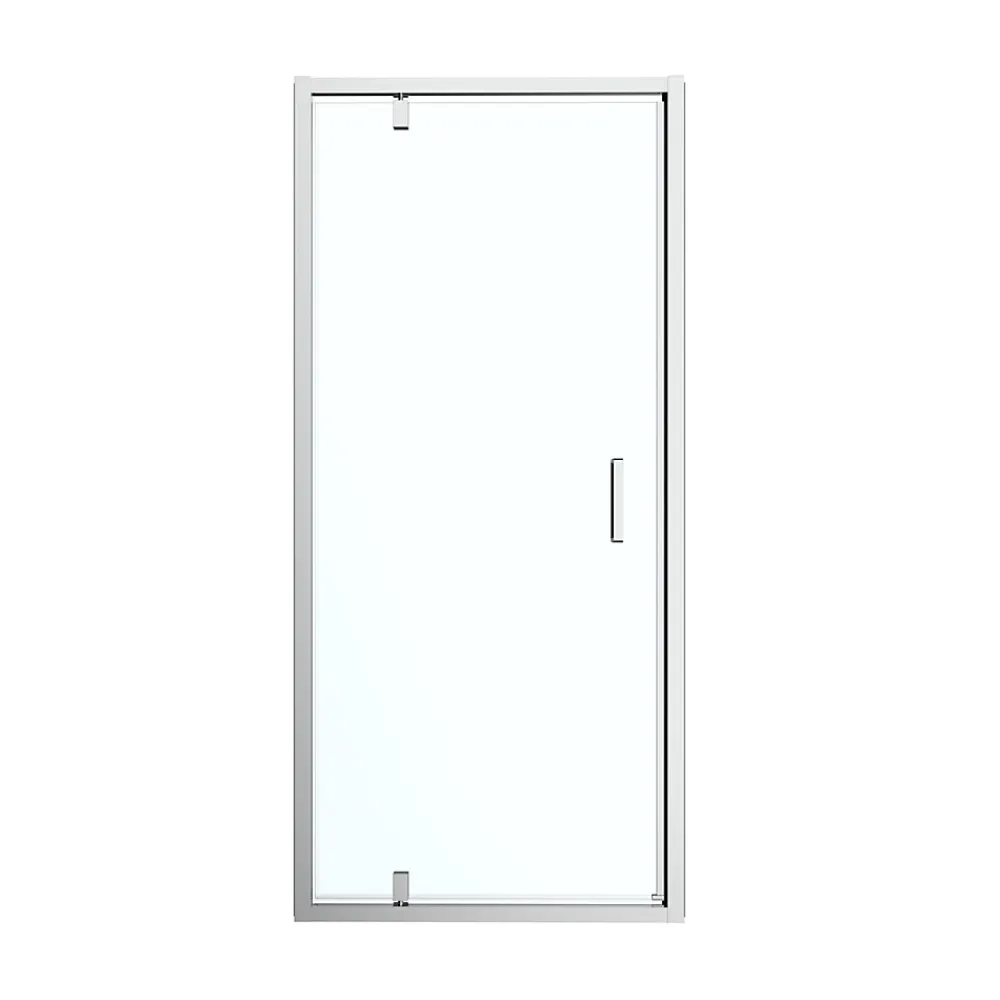 Porte De Douche|GoodHome Porte de douche pivotante axe excentré l.80 cm x H.195 cm, verre transparent, profilés alu chrome, Ledava