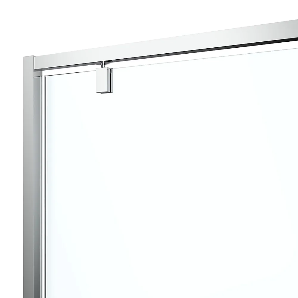 Porte De Douche|GoodHome Porte de douche pivotante axe excentré l.80 cm x H.195 cm, verre transparent, profilés alu chrome, Ledava