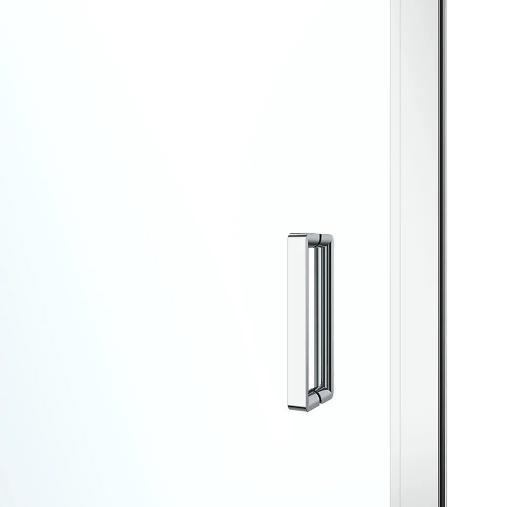 Porte De Douche|GoodHome Porte de douche pivotante axe excentré l.80 cm x H.195 cm, verre transparent, profilés alu chrome, Ledava